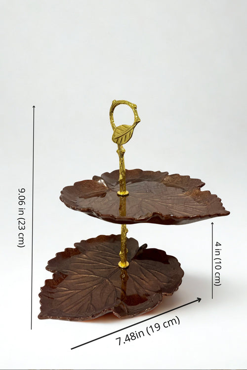 Portajoyas de Dos Pisos en Forma de Hoja